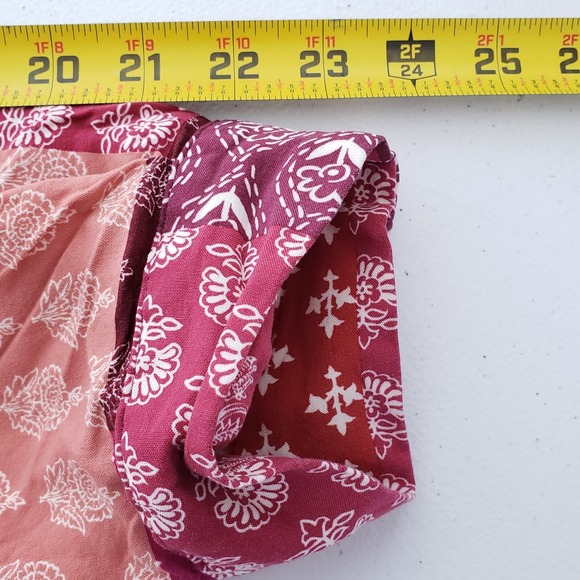 Jones Co Dress 3X Pink Red Patchwork Midi Floral Mixed Print Boho Bloomcore - Picture 5 of 9